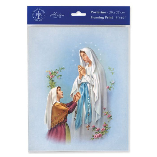 Estampa de Nuestra Señora de Lourdes 8x10"