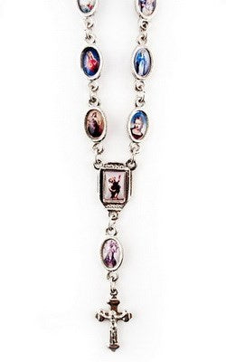 Auto Rosary - Assorted Saint Medals Auto Rosary