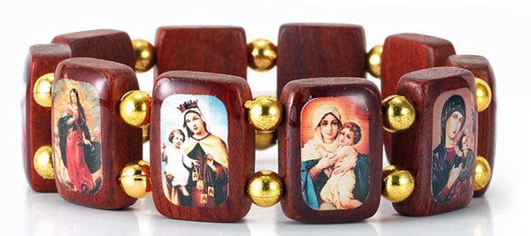 Bracelet Madonna en perles de bois