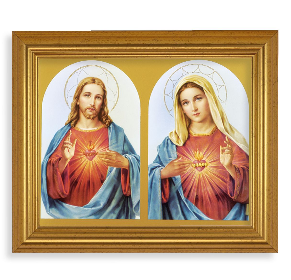 Sacred Hearts Gold-Framed Print 10 x 12"