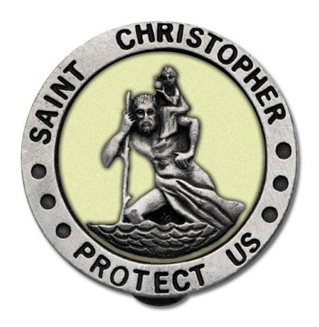 St. Christopher Luminous Visor Clip
