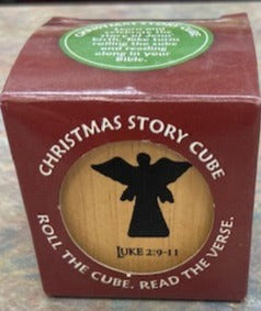 Cube en bois de l'histoire de Noël