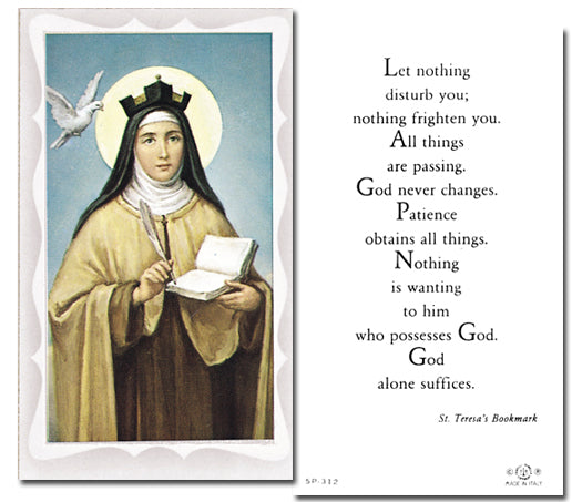 St. Therese of Avila Holy Card