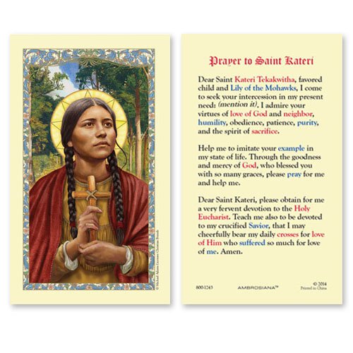 St. Kateri Tekawitha Holy Card (Laminated)