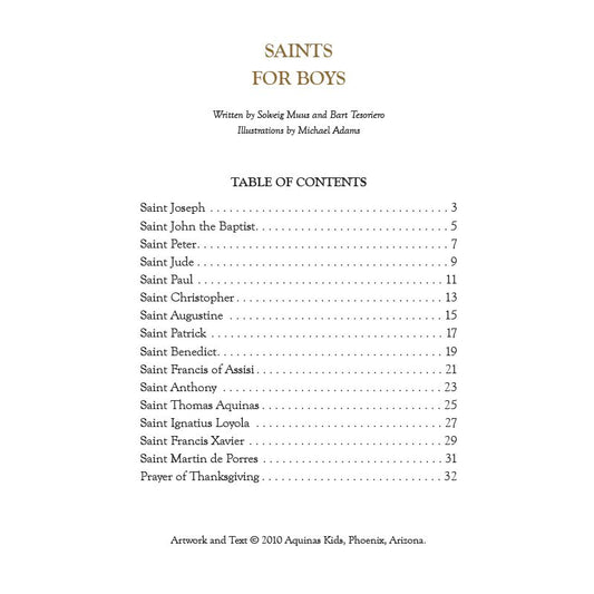 Des saints pour les garçons