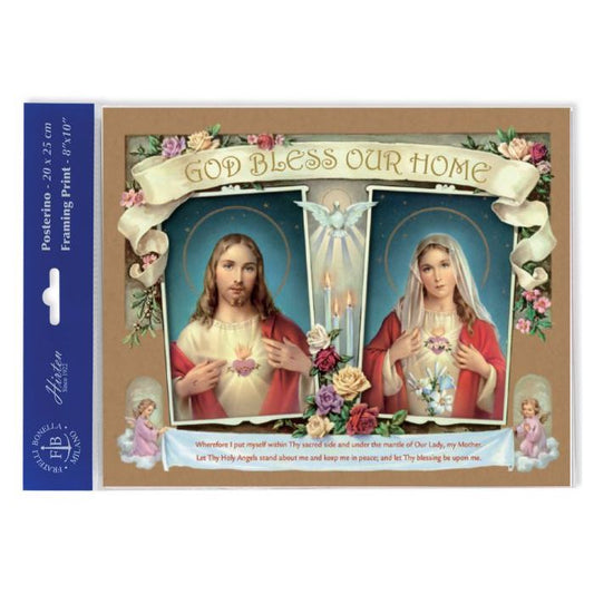 House Blessing Sacred Hearts Print 8x10"