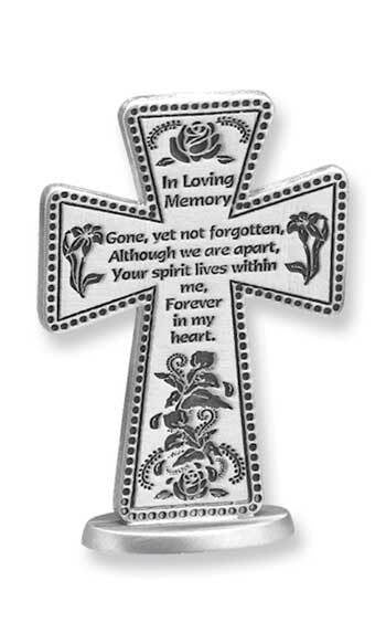 In Loving Memory Standing Metal Cross