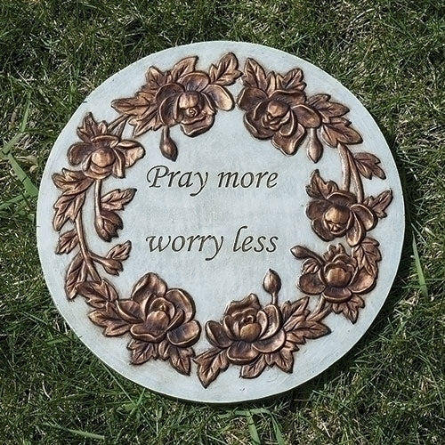 Pray More Worry Less Garden Stone