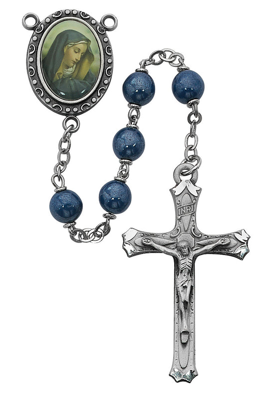 Rosary - 7mm Blue Our Lady of Sorrows Rosary