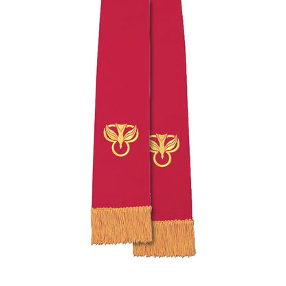 Étole de prêtre réversible rouge et blanche