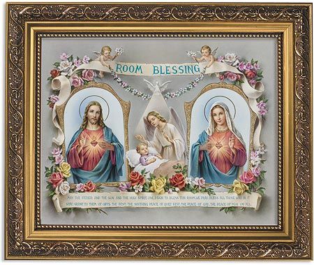 Sacred Heart Room Blessing Framed Picture 11 x 13"