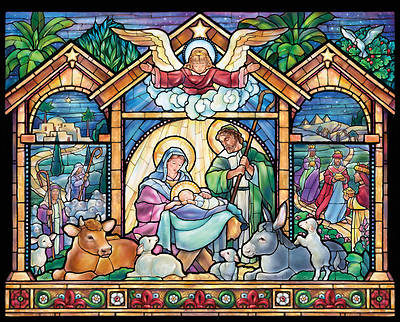 Stained Glass Nativity Jigsaw Puzzle