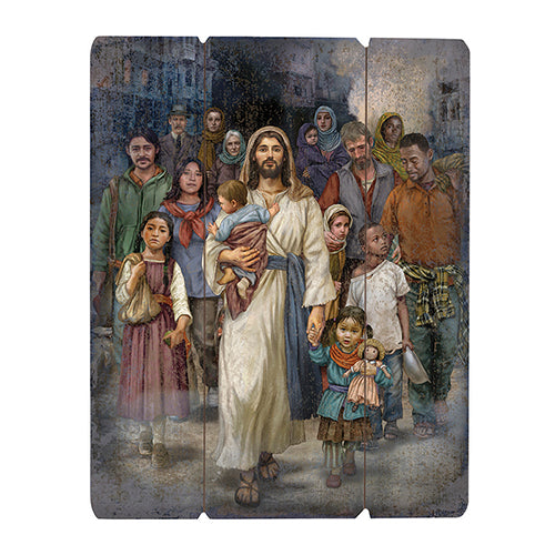 Jesus & Children Welcome Stranger Plaque