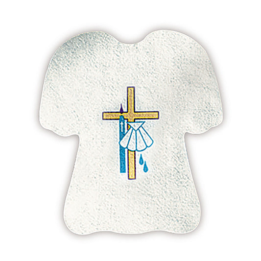 Baptismal Garment with Cross and Shell Pieces/Pkg: 24