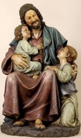 Statue Jesus with Children 29" H