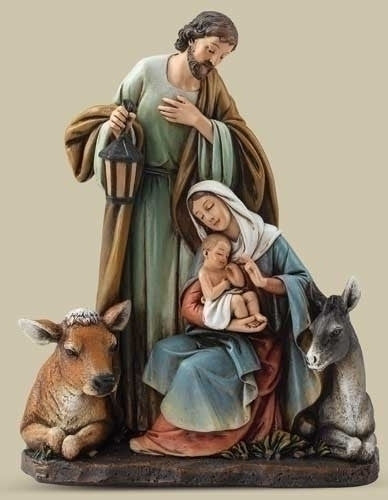 Holy Family With Animals Statue