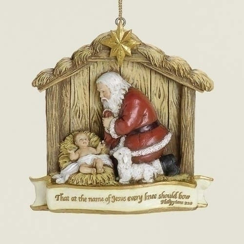 Kneeling Santa Ornament 3.5"
