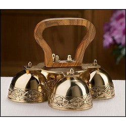 Altar Bells 4-Bell Embossed Brass