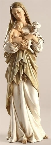 Madonna And Child With Lamb Statue 12"