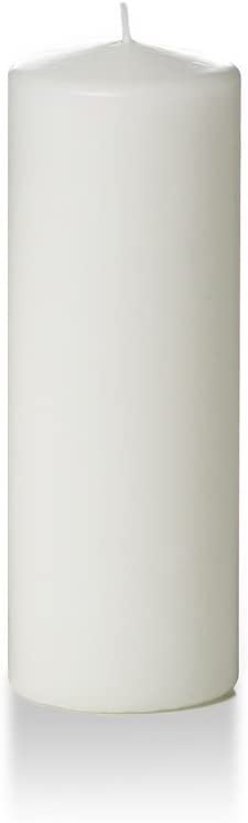 Candles -  3" x 8" White Round Pillar Box of 3