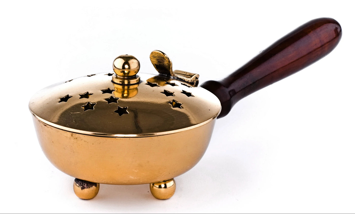 Brass Incense Burner with wooden handle