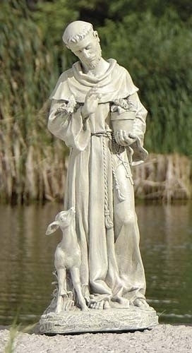 St. Francis with Fawn Statue 18"