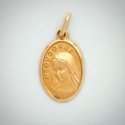 10k Gold Medium Oval Our Lady of Medjugorje Medal