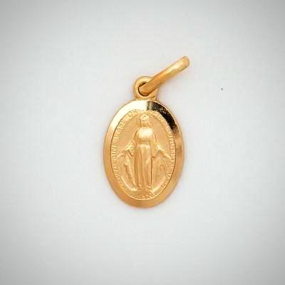 10K Small Oval Miraculous Medal - Made in Italy