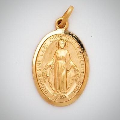 10K Large Oval Miraculous Medal
