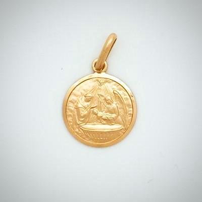 10k Small Round Baptism Medal