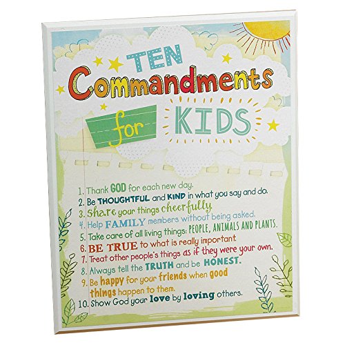 Ten Commandments for Kids Plaque