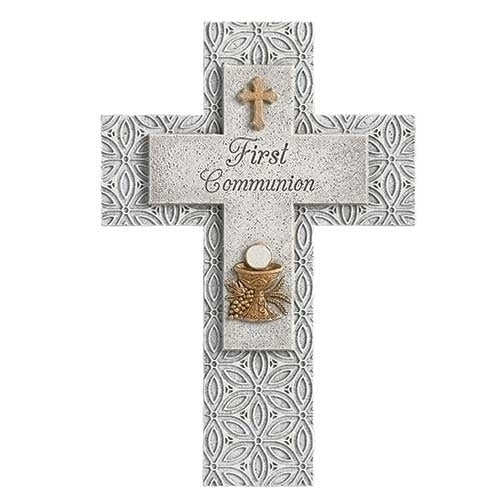 Stone First Communion Wall Cross 8.75"