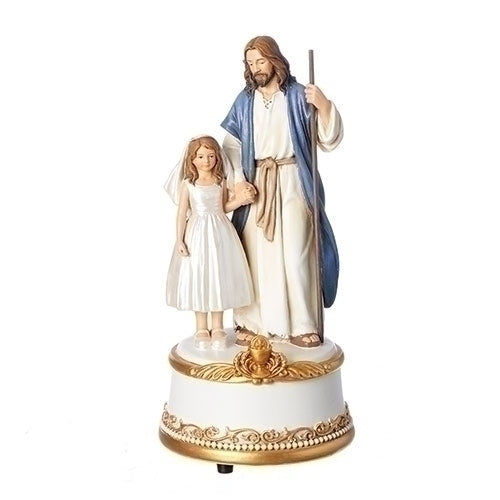 First Communion Jesus and Girl Statue