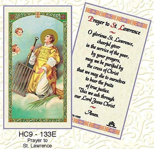 Prayer to St. Lawrence Holy Card