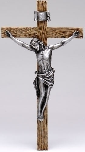 Crucifix - Antique Silver Crucifix  20.25"