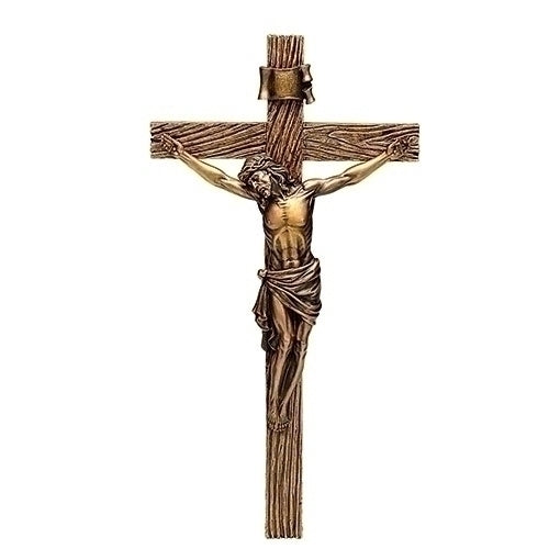 Crucifix 8.25"H Antique Gold