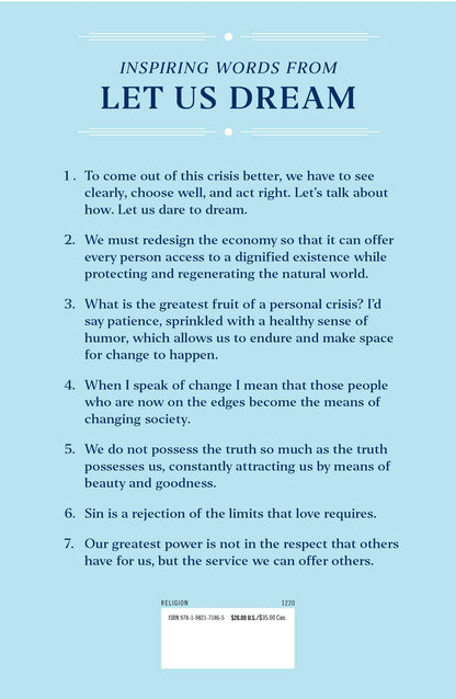 Let Us Dream: The Path to a Better Future