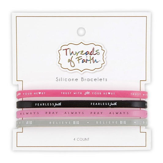 Silicone Bracelet Set - Trust/Faith/Pray/Believe