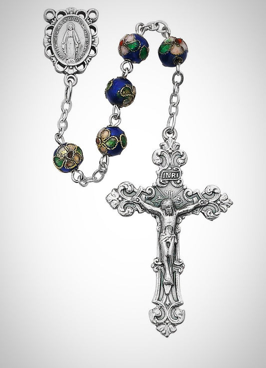 Blue Cloisonné Rosary