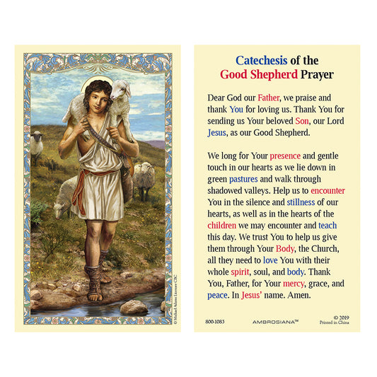 Christ The Good Shepherd Laminated Holy Card
