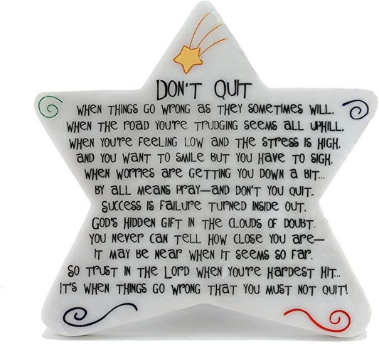 Star Plaque "Don't Quit"