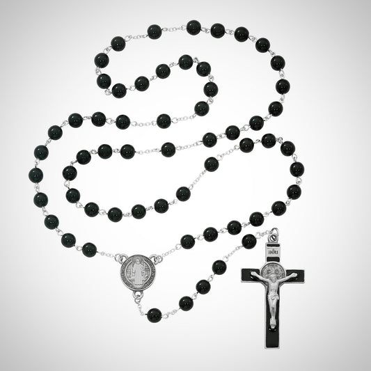 Black St. Benedict Rosary Boxed