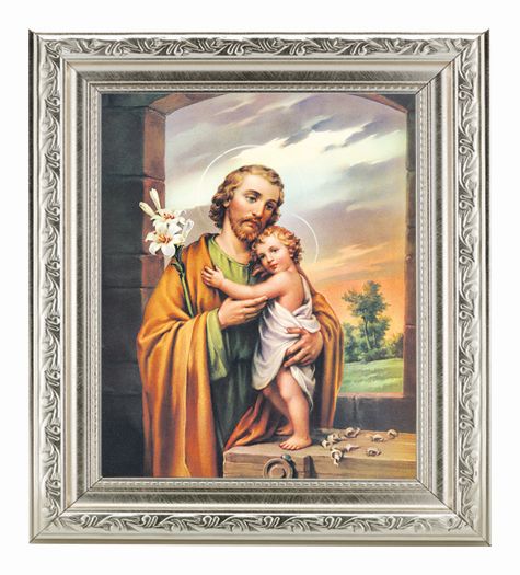 St. Joseph Silver Framed Print 8 x 10"