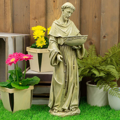 Collectible St. Francis Solar Birdbath Statue 20"