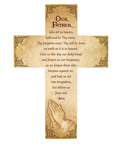 Inspirational 12" Wood Cross - The Our Father