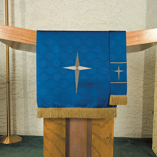Paramentos de Jacquard Cruz de Malta (Azul)