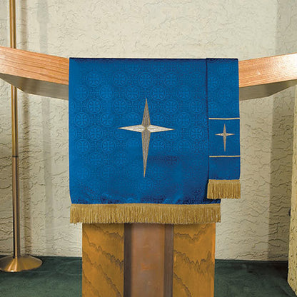 Paramentos de Jacquard Cruz de Malta (Azul)