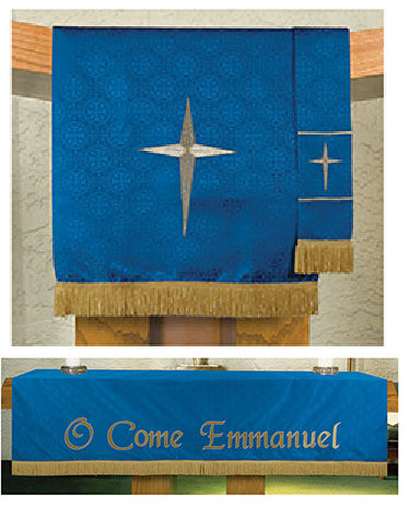 Paramentos de Jacquard Cruz de Malta (Azul)