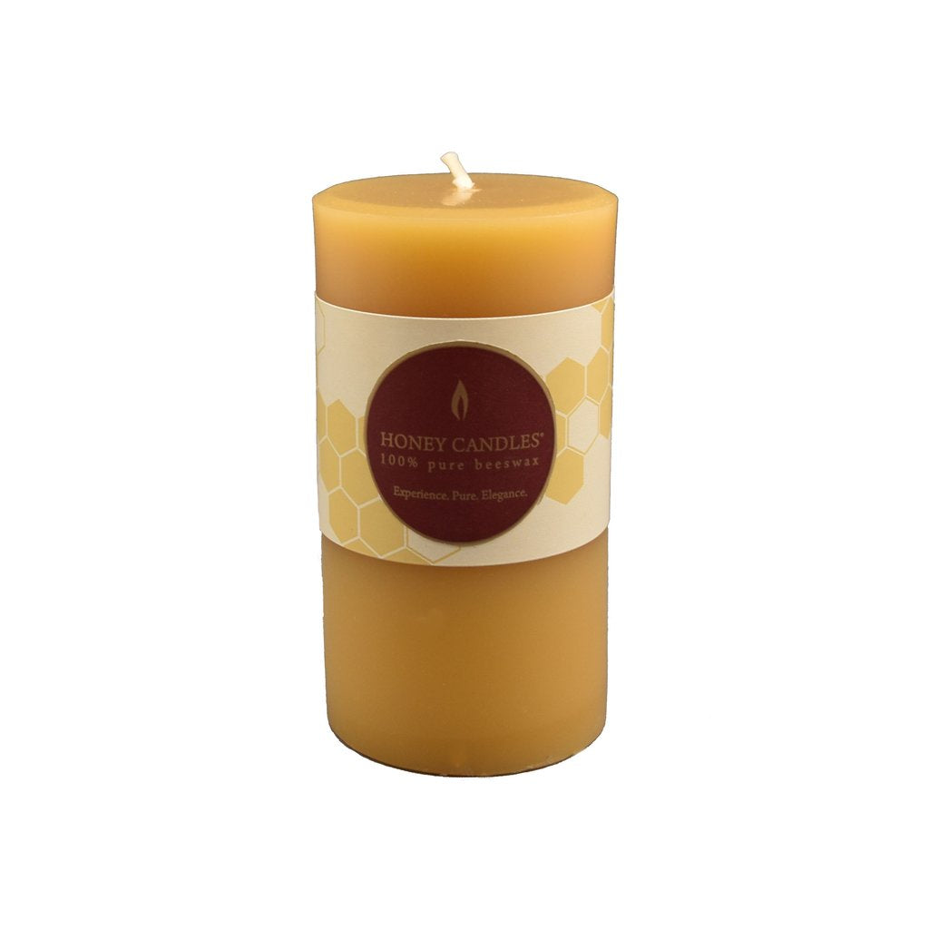 Small Round Beeswax Pillar Candle