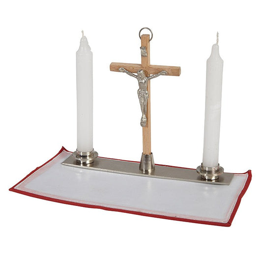Replacement Crucifix with Stand and Candles for Mass Kit
